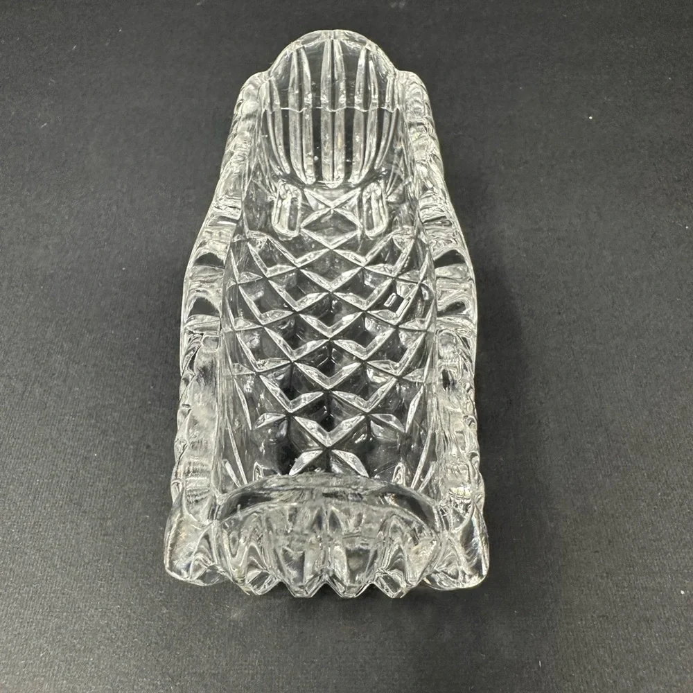 Vintage Diamond Pattern Rectangular Toothpick Holder Salt Cellar Knife Rest A2